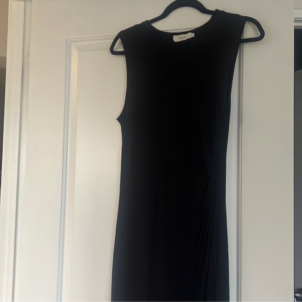 alc dark navy cotton like dress